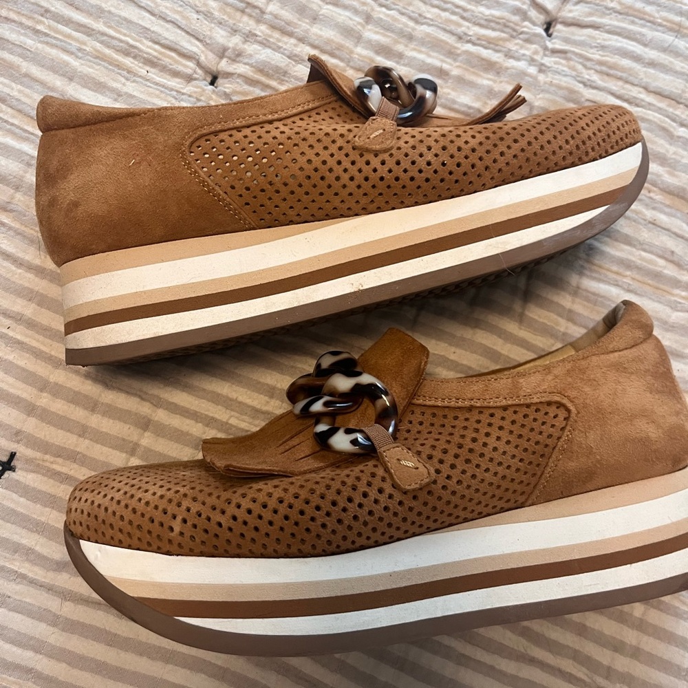 Softwave Brown Platform Loafers with Tortoise Shell Detail